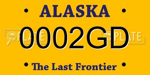 0002GD Alaska License Plate