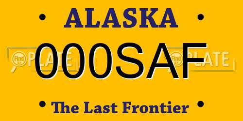 000SAF Alaska License Plate