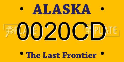 0020CD Alaska License Plate
