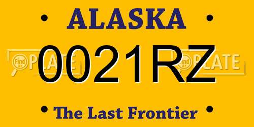 0021RZ Alaska License Plate