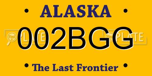 002BGG Alaska License Plate