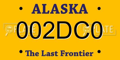 002DC0 Alaska License Plate