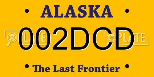 002DCD Alaska License Plate