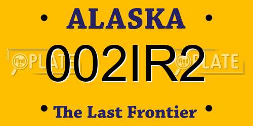 002IR2 Alaska License Plate