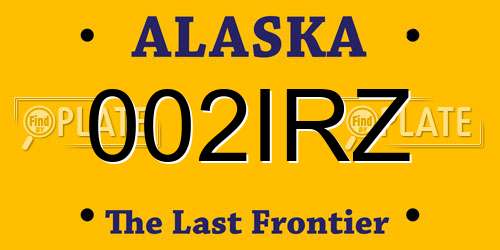002IRZ Alaska License Plate