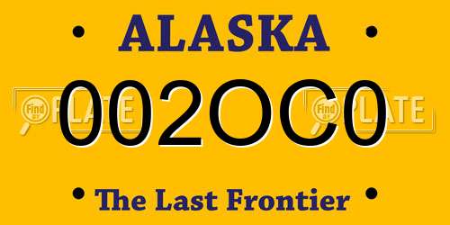 002OC0 Alaska License Plate