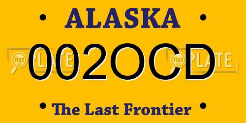 002OCD Alaska License Plate