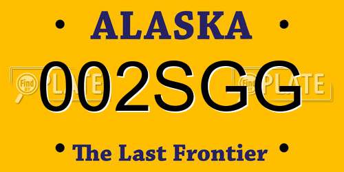 002SGG Alaska License Plate