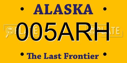 005ARH Alaska License Plate