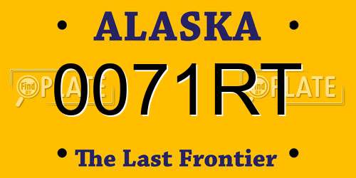0071RT Alaska License Plate