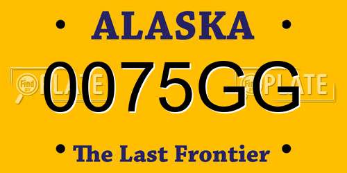 0075GG Alaska License Plate