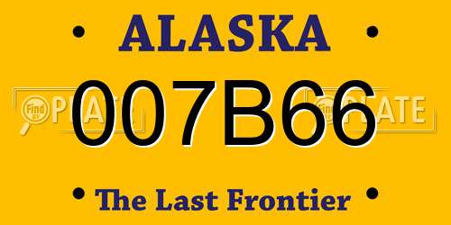007B66 Alaska License Plate