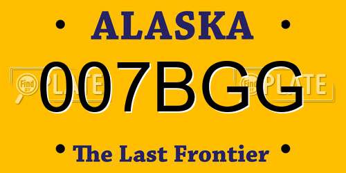 007BGG Alaska License Plate