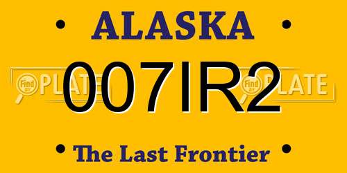 007IR2 Alaska License Plate