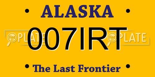 007IRT Alaska License Plate