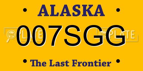 007SGG Alaska License Plate