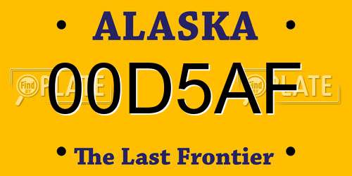 00D5AF Alaska License Plate