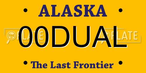 00DUAL Alaska License Plate