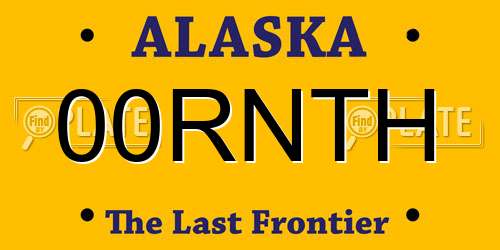 00RNTH Alaska License Plate