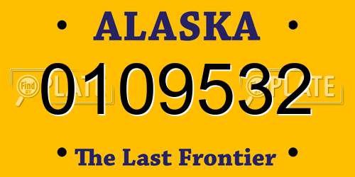 0109532 Alaska License Plate