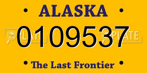 0109537 Alaska License Plate