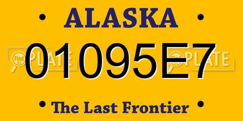 01095E7 Alaska License Plate