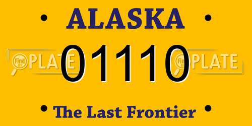 01110 Alaska License Plate