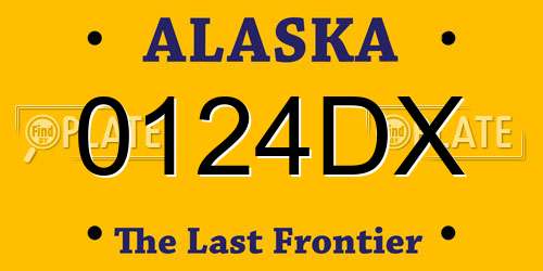 0124DX Alaska License Plate
