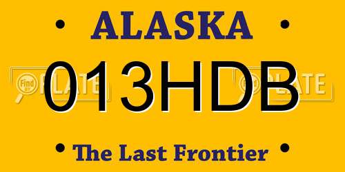 013HDB Alaska License Plate