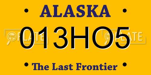 013HO5 Alaska License Plate