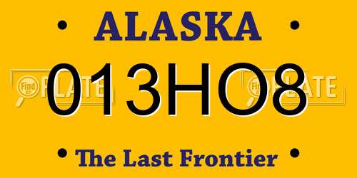 013HO8 Alaska License Plate