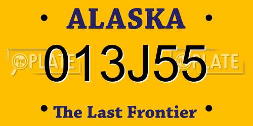 013J55 Alaska License Plate