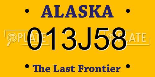 013J58 Alaska License Plate