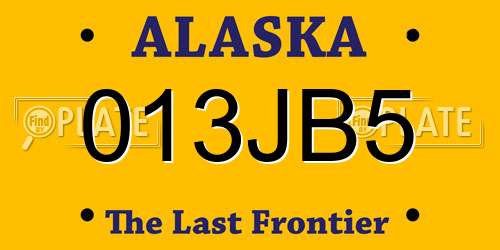 013JB5 Alaska License Plate