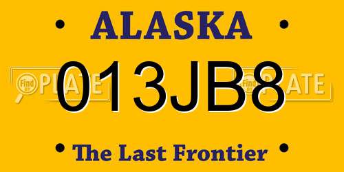 013JB8 Alaska License Plate