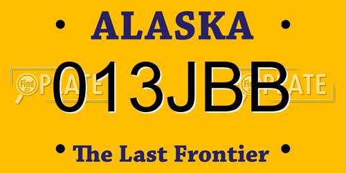 013JBB Alaska License Plate