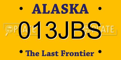013JBS Alaska License Plate