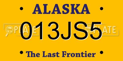 013JS5 Alaska License Plate