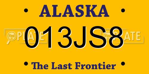 013JS8 Alaska License Plate