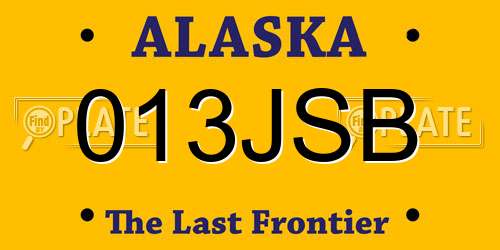 013JSB Alaska License Plate