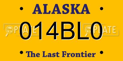 014BL0 Alaska License Plate