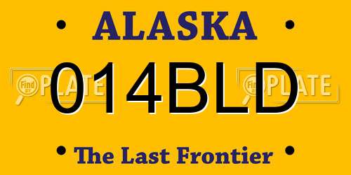 014BLD Alaska License Plate