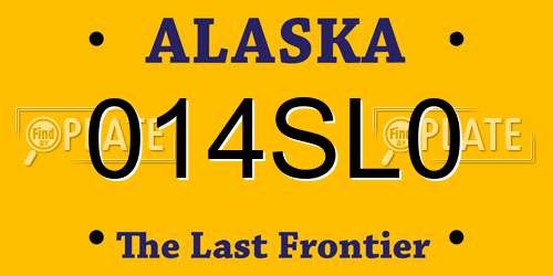 014SL0 Alaska License Plate