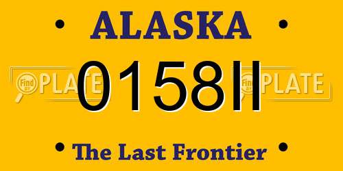 0158II Alaska License Plate