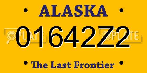 01642Z2 Alaska License Plate