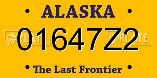01647Z2 Alaska License Plate