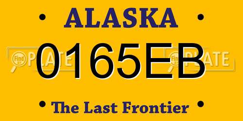 0165EB Alaska License Plate