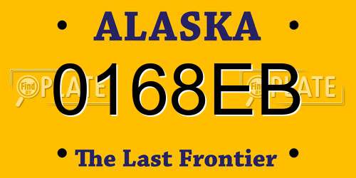 0168EB Alaska License Plate