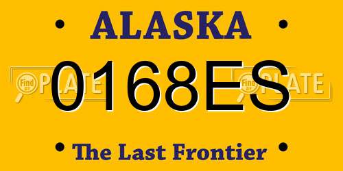 0168ES Alaska License Plate