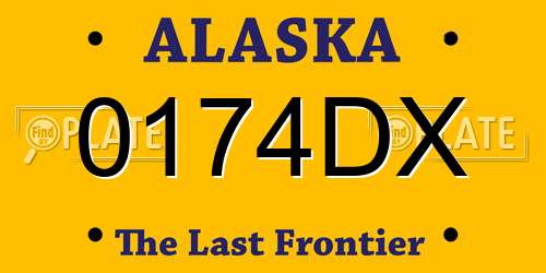 0174DX Alaska License Plate